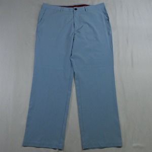 Short Par 4 36 x 34 Light Blue Straight Leg Tech Golf Dress Pants